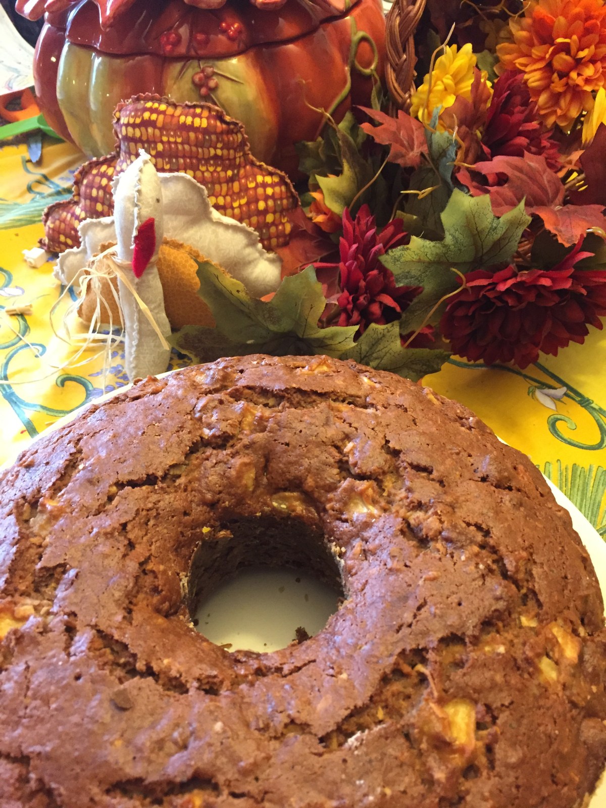 Herbed lentils and rice, African influenced spinach, and apple&nbsp;cake